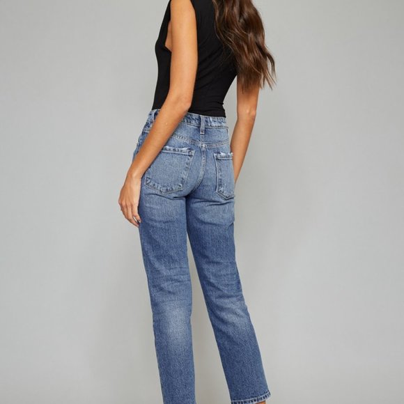 High Rise Slim Straight Jean - Picture 4 of 5